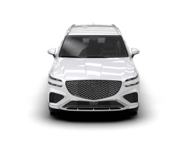 Modern araba arka planda izole edilmiş. 3D görüntüleme - illüstrasyon