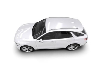 Metnin için boş kopya alanı olan beyaz modern SUv