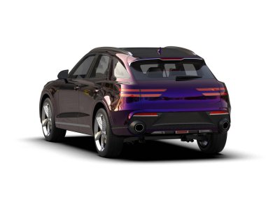 Beyaz arka planda modern bir araba. 3D görüntüleme - 3D görüntüleme