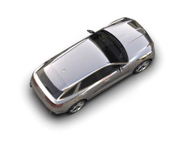 beyaz arkaplanda izole edilmiş araba 3 boyutlu görüntüleme