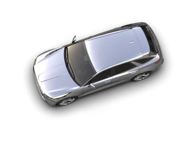 beyaz arka planda modern gümüş araba