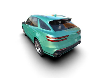 Beyaz arka planda izole edilmiş modern lüks araba. 3 Boyutlu Hazırlama