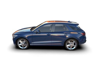 modern SUV aracı beyaz arkaplanda izole edildi