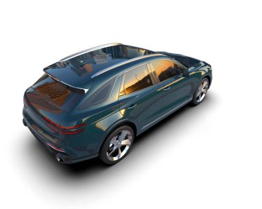 modern araba arka planda 3 boyutlu görüntüleme ile izole edildi - illüstrasyon