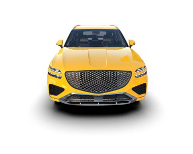 sarı modern süper araba - ön manzara