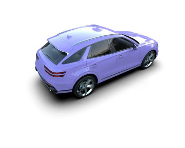 modern lüks araba beyaz arka planda izole edilmiş 3 boyutlu görüntüleme