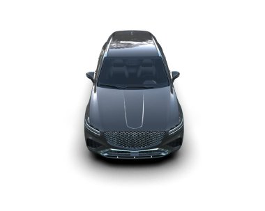 Beyaz arka planda izole edilmiş modern lüks araba 3 boyutlu çizim - illüstrasyon