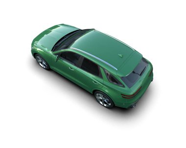 modern yeşil SUV arabası - 3 boyutlu.