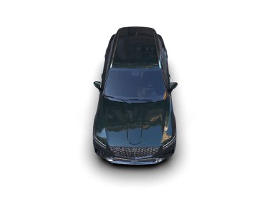 Siyah araba beyaz arka planda izole edilmiş. 3d illüstrasyon.