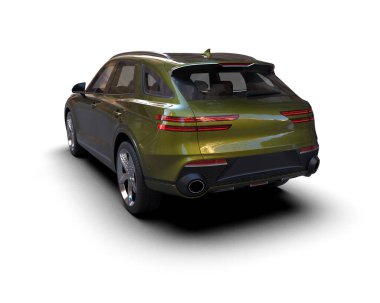 Modern araba beyaz arka planda izole edilmiş. 3d illüstrasyon