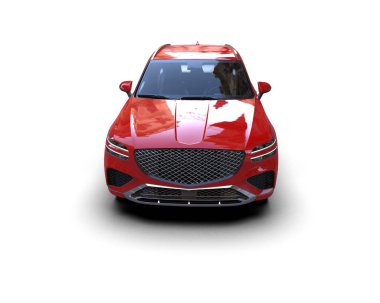 Arka planda modern bir araba. 3d oluşturma.