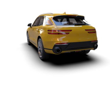 Sarı araba - 3 boyutlu resim