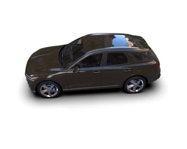 Beyaz stüdyo arka planında izole edilmiş lüks bir arabanın 3 boyutlu görüntüsü.