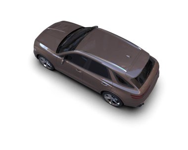 Karanlık geçmişi olan bir araba. 3D illüstrasyon, 3D canlandırma