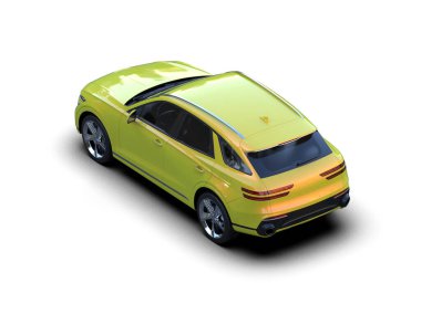 Araba beyaz arka planda izole edilmiş. 3d resimleme.