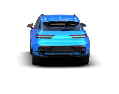 mavi modern araba - yan görünüm