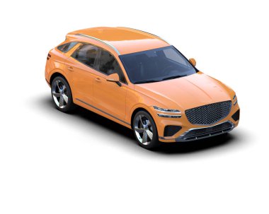 Lüks araba sedanı beyaz arka planda izole edilmiş. 3d oluşturma