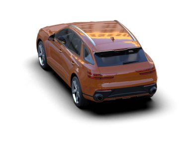 Yansıtıcı bir arabanın beyaz stüdyo arka planında daha az yansıtılması.