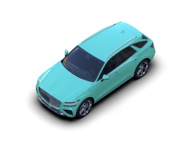 - Araba. Beyaz üzerine izole edilmiş. 3 boyutlu model