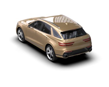 Modern araba beyaz arka planda izole edildi. 3 d illüstrasyon - illüstrasyon