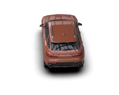 Beyaz arka planda kırmızı araba. 3d oluşturma.