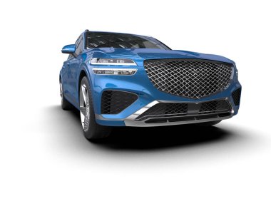 Modern şehir arabası arka planda izole edilmiş. 3D görüntüleme - illüstrasyon