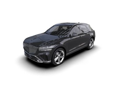 modern araba beyaz arka planda izole edildi. 3 boyutlu görüntüleme