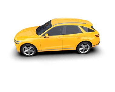 modern şehir arabası gölgeli beyaz arka planda izole edilmiş