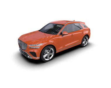 kırmızı modern araba - yan görünüm