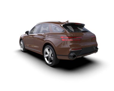 Modern lüks aile - beyaz arka planda izole edilmiş araba - 3 boyutlu görüntüleme