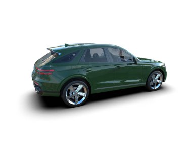 Modern araba arka planda izole edilmiş. 3d görüntüleme - resim