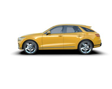 Sarı modern sedan araba.