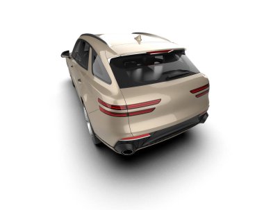 Modern şehir arabası afişler için beyaz bir arka planda izole edildi. 3d oluşturma