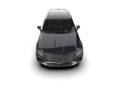 Beyaz arka planda modern bir araba. 3d - oluşturuluyor