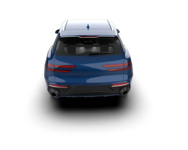 Beyaz arka planda gölgeli modern şehir arabası - 3 boyutlu illüstrasyon