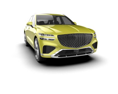 Modern araba. 3d oluşturma.