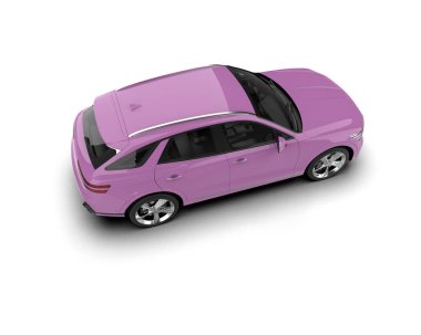 modern pembe araba beyaz arka planda izole edilmiş