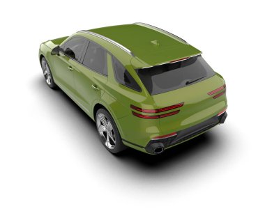 modern araba beyaz arka planda izole edildi. 3 boyutlu çizim - illüstrasyon