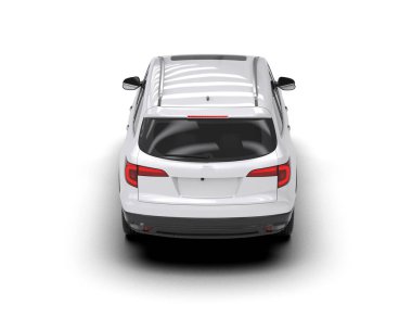 modern beyaz SUV arabası beyaz arkaplanda izole edildi