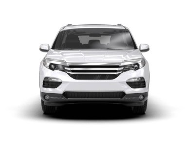 modern beyaz SUV arabası beyaz arkaplanda izole edildi