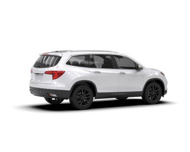 modern beyaz SUV arabası beyaz arkaplanda izole edildi