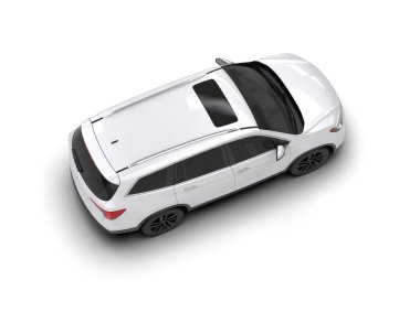 modern beyaz SUV arabası beyaz arkaplanda izole edildi