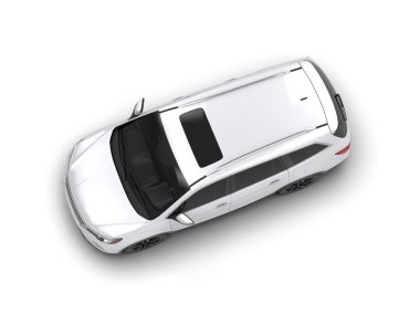 modern beyaz SUV arabası beyaz arkaplanda izole edildi