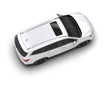 modern beyaz SUV arabası beyaz arkaplanda izole edildi