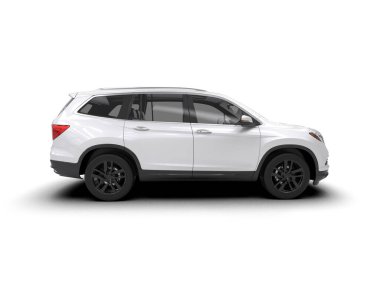 modern beyaz SUV arabası beyaz arkaplanda izole edildi