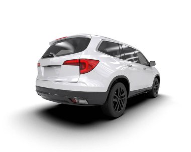 modern beyaz SUV arabası beyaz arkaplanda izole edildi