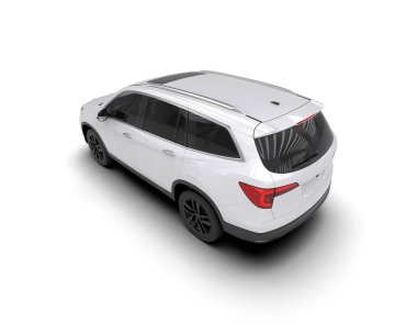 modern beyaz SUV arabası beyaz arkaplanda izole edildi