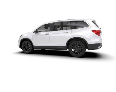 modern beyaz SUV arabası beyaz arkaplanda izole edildi