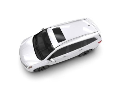modern beyaz SUV arabası beyaz arkaplanda izole edildi