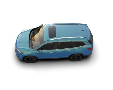 Beyaz arka planda modern şehir minibüsü